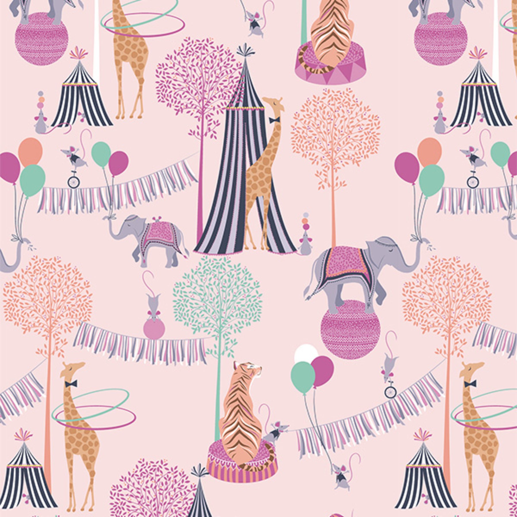 Sara Miller Circus Pink Roman Blind