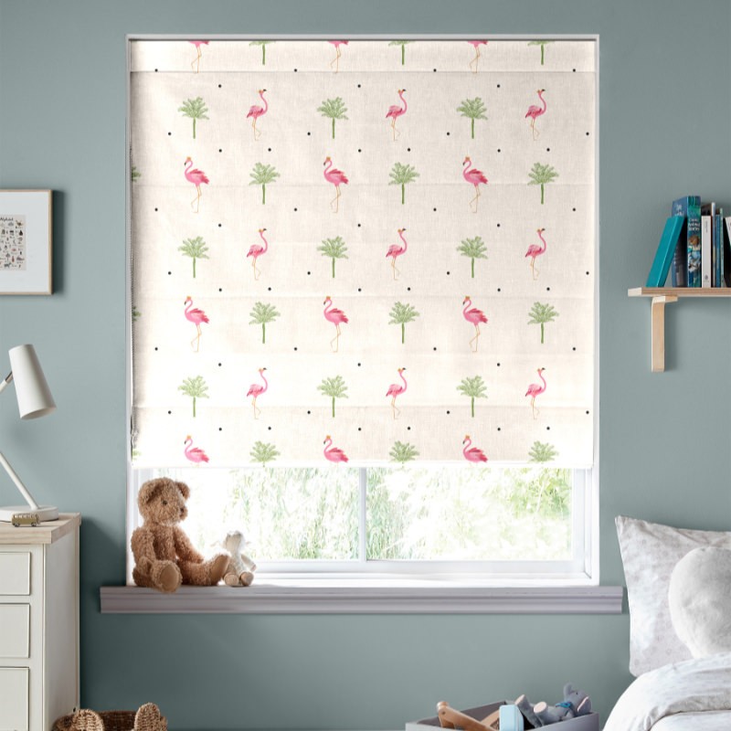 Sara Miller Flamingo Cream Roman Blind