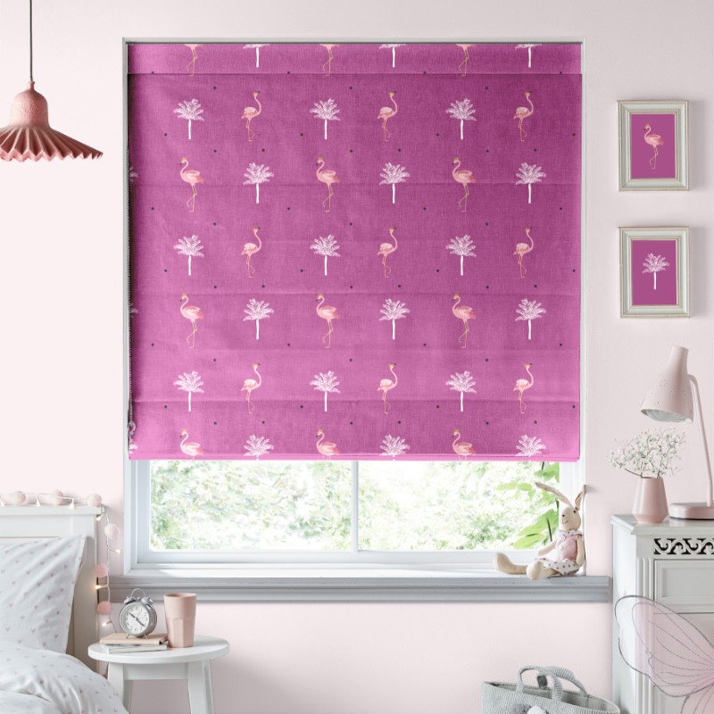 Sara Miller Flamingo  Pink Roman Blind