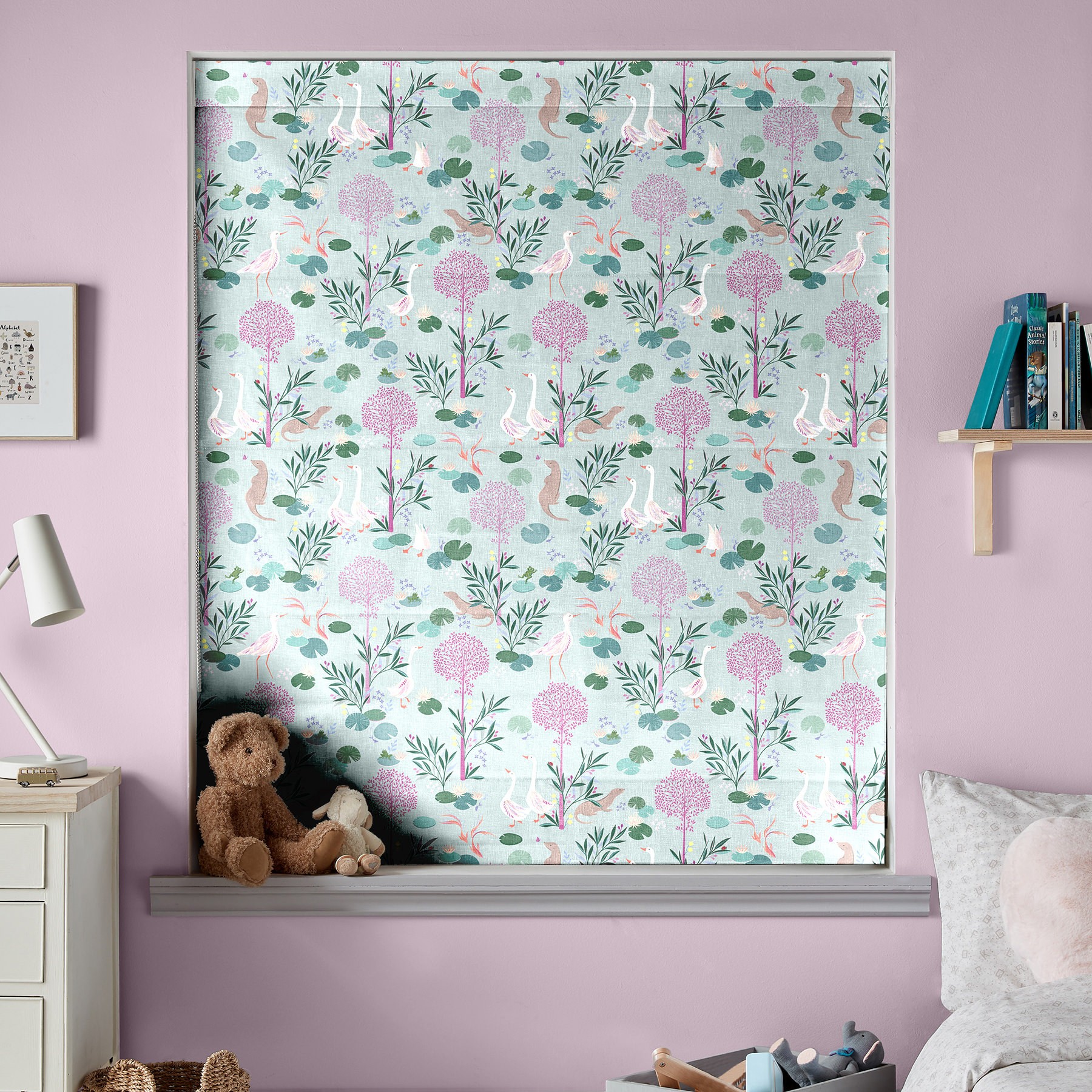Sara Miller Riverbank Tales Pale Blue Roman Blind