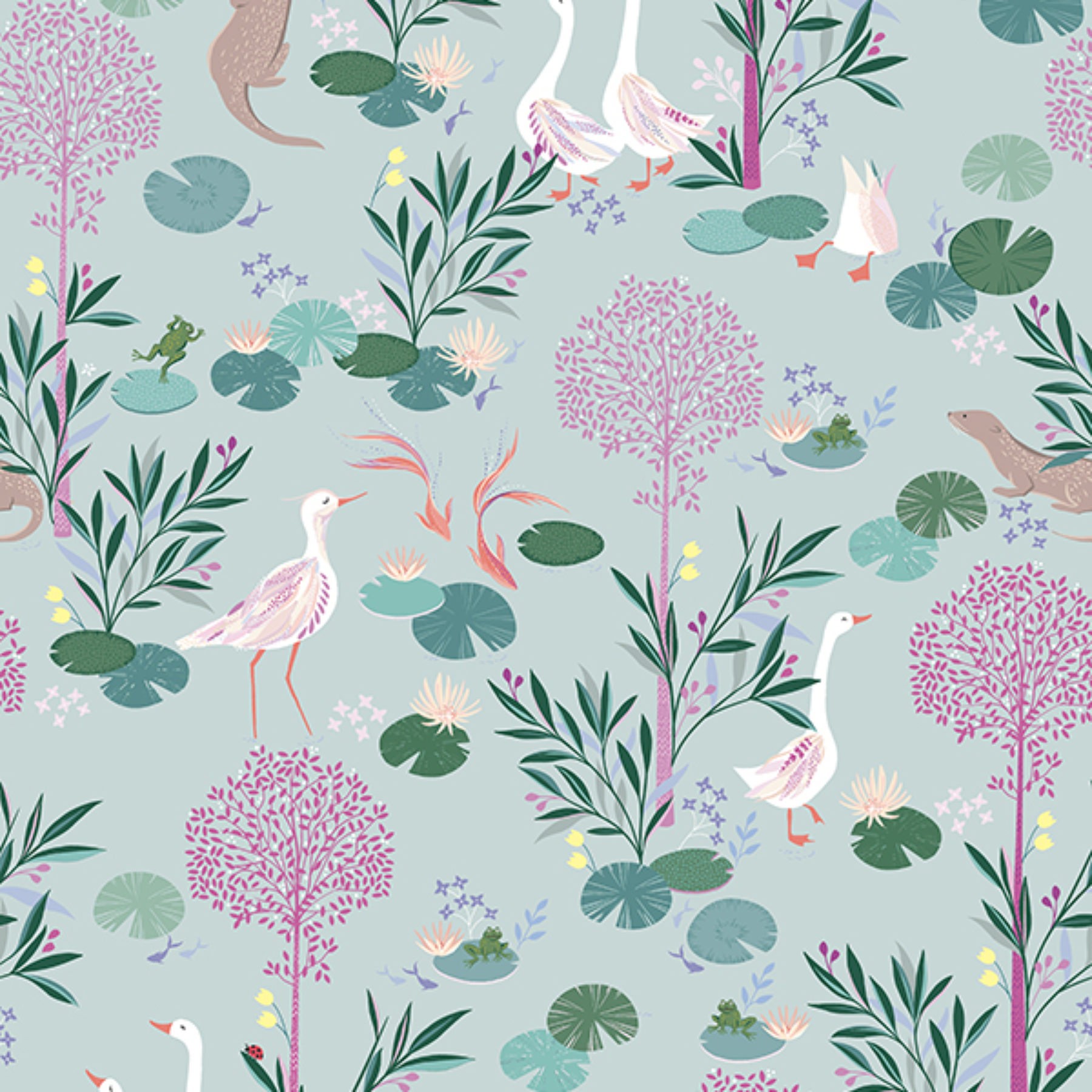 Sara Miller Riverbank Tales Pale Blue Roman Blind