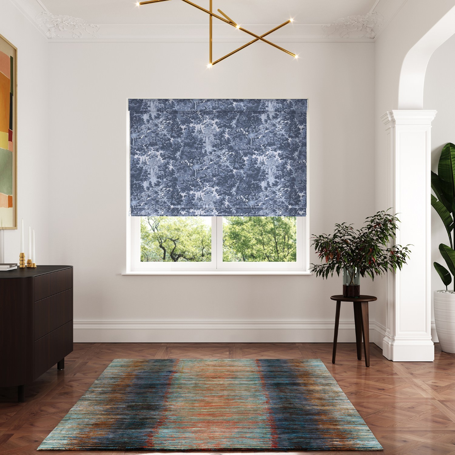 ted baker landscape navy roman blind