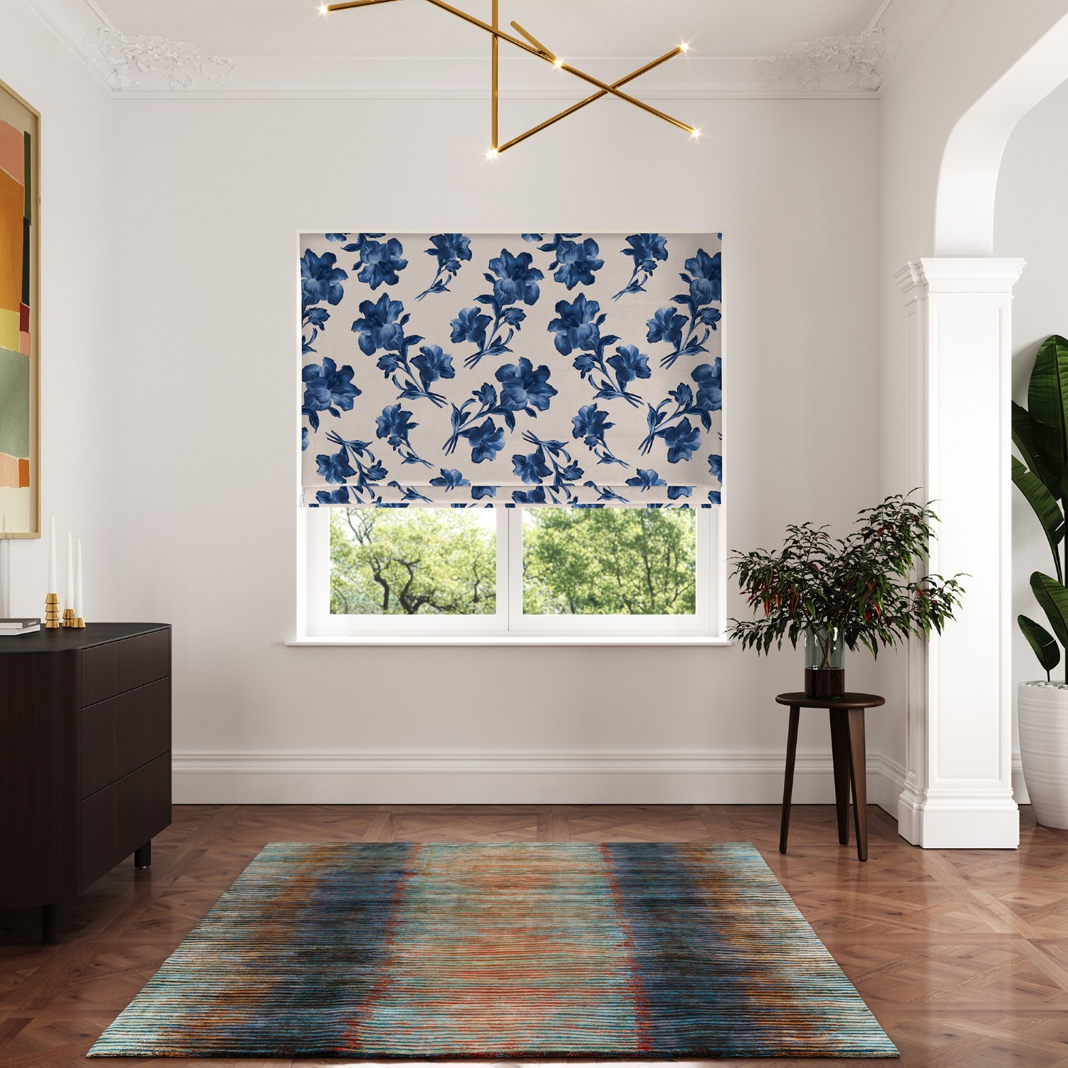 ted baker midnight garden blue roman blind