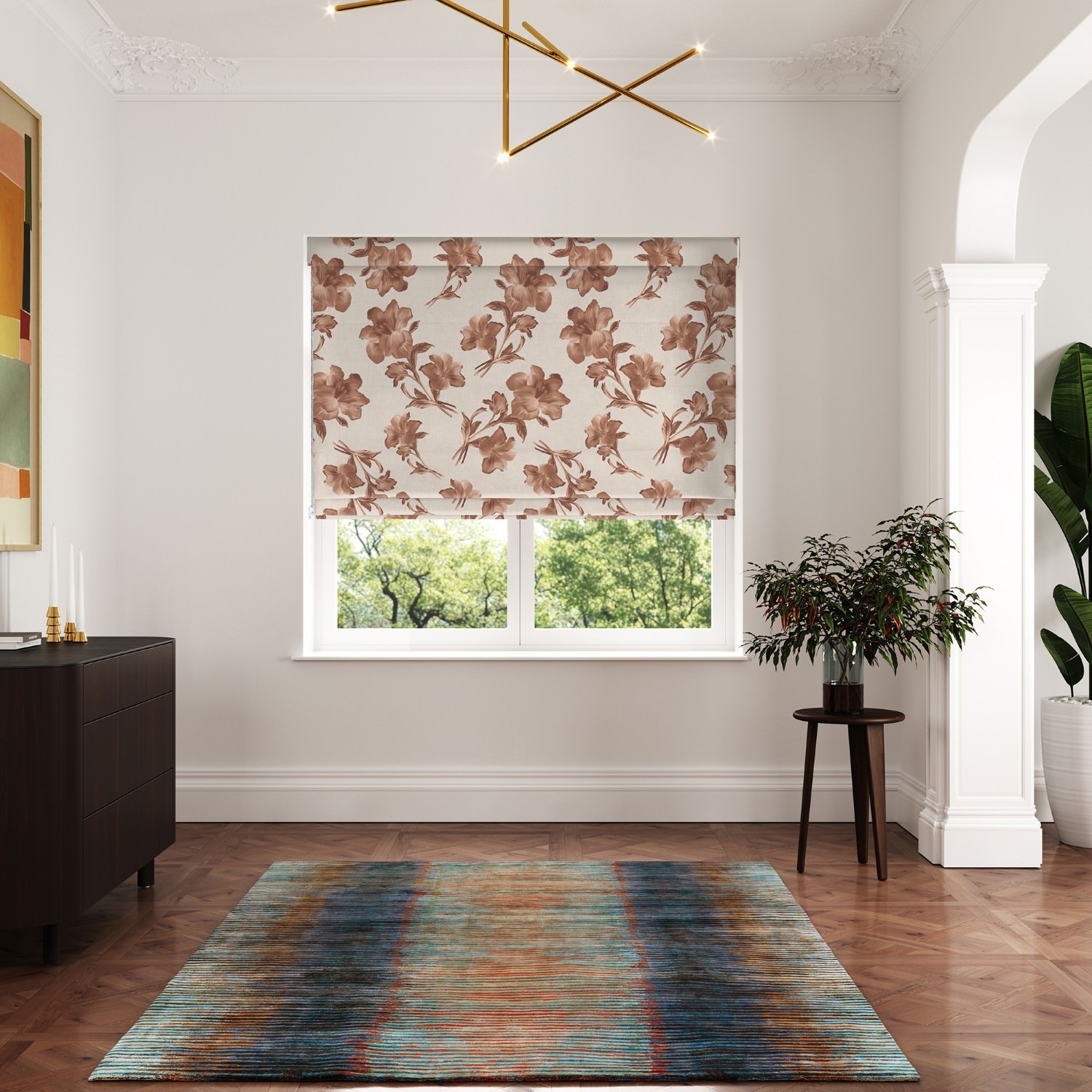 ted baker midnight garden terracotta roman blind