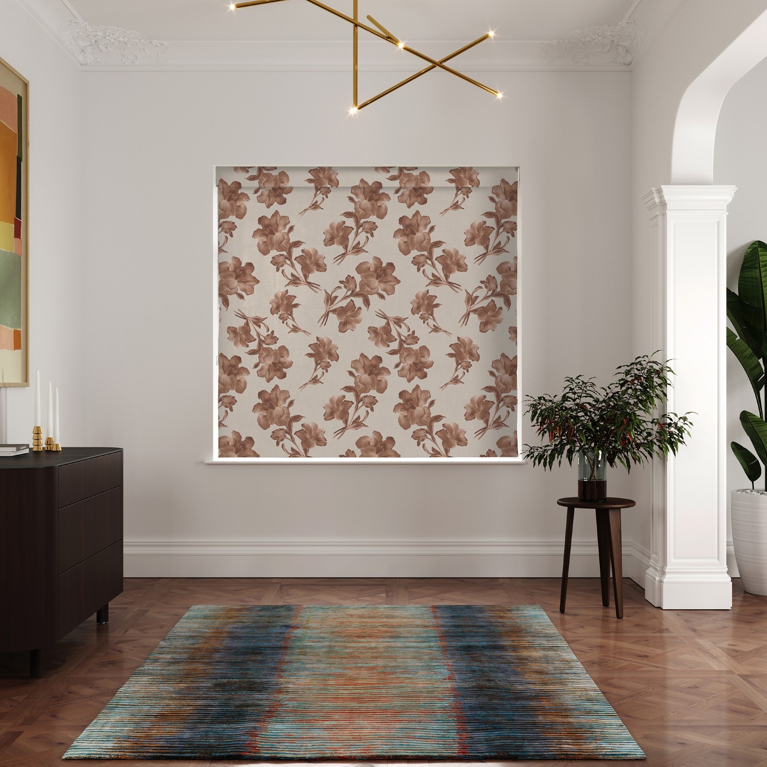 ted baker midnight garden terracotta roman blind