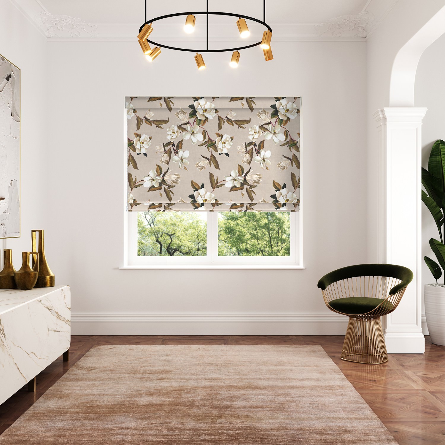 ted baker velvet opal floral linen roman blind