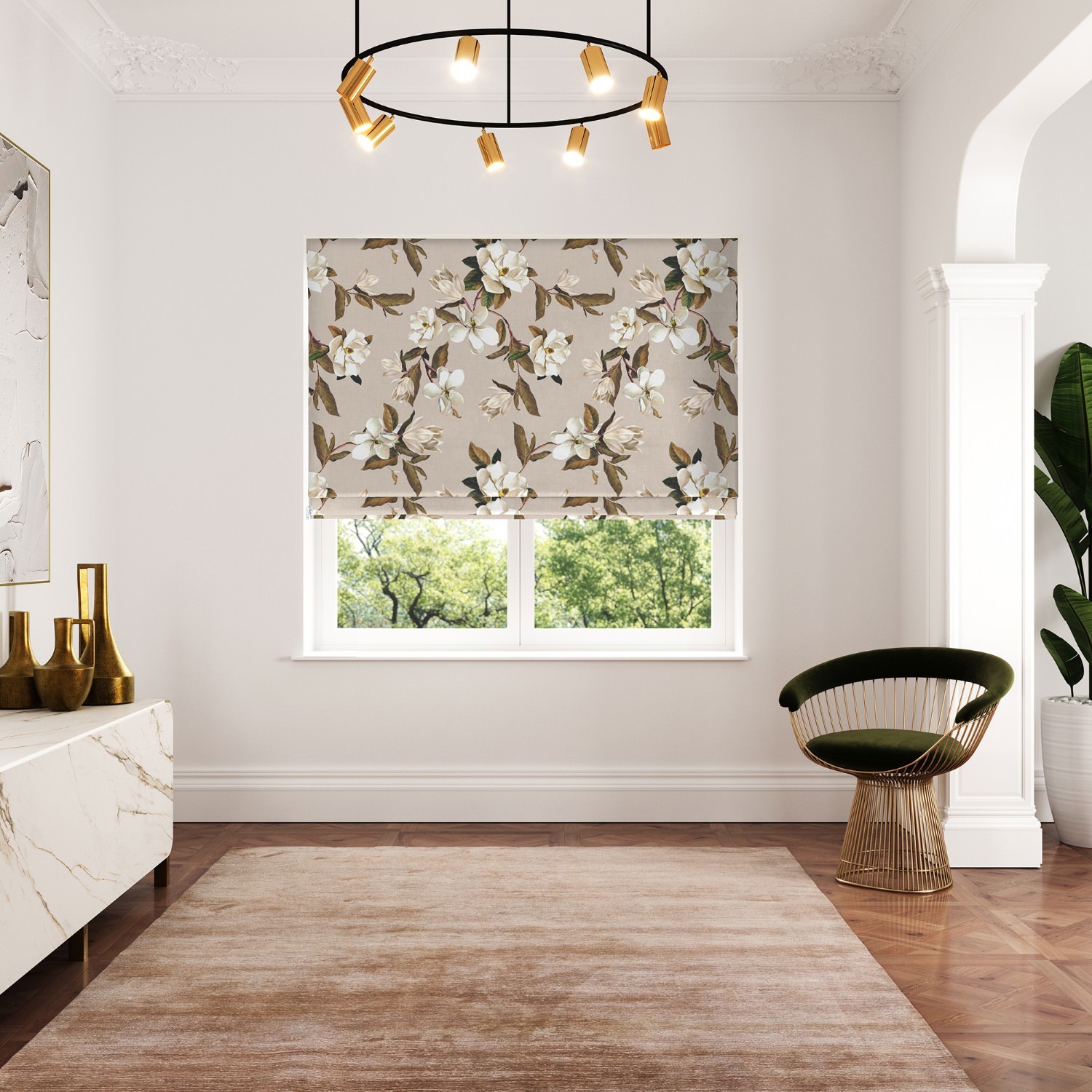 ted baker velvet opal floral linen roman blind
