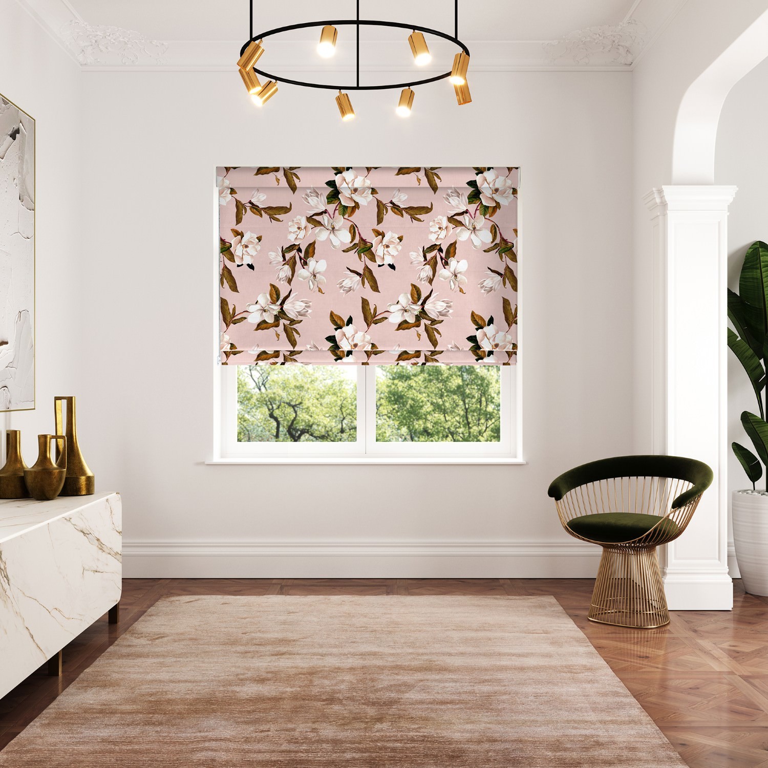 ted baker velvet opal floral pink roman blind