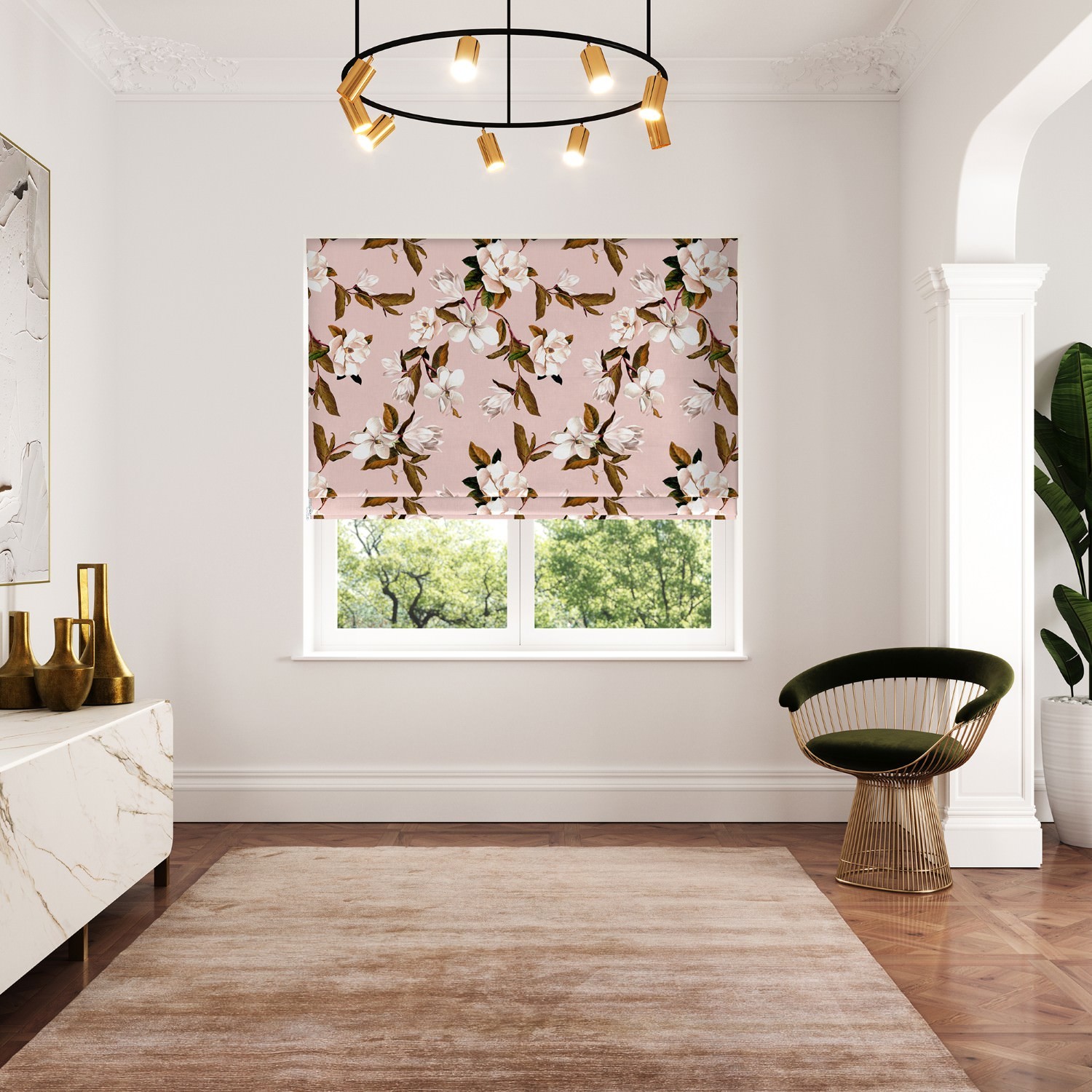 ted baker velvet opal floral pink roman blind