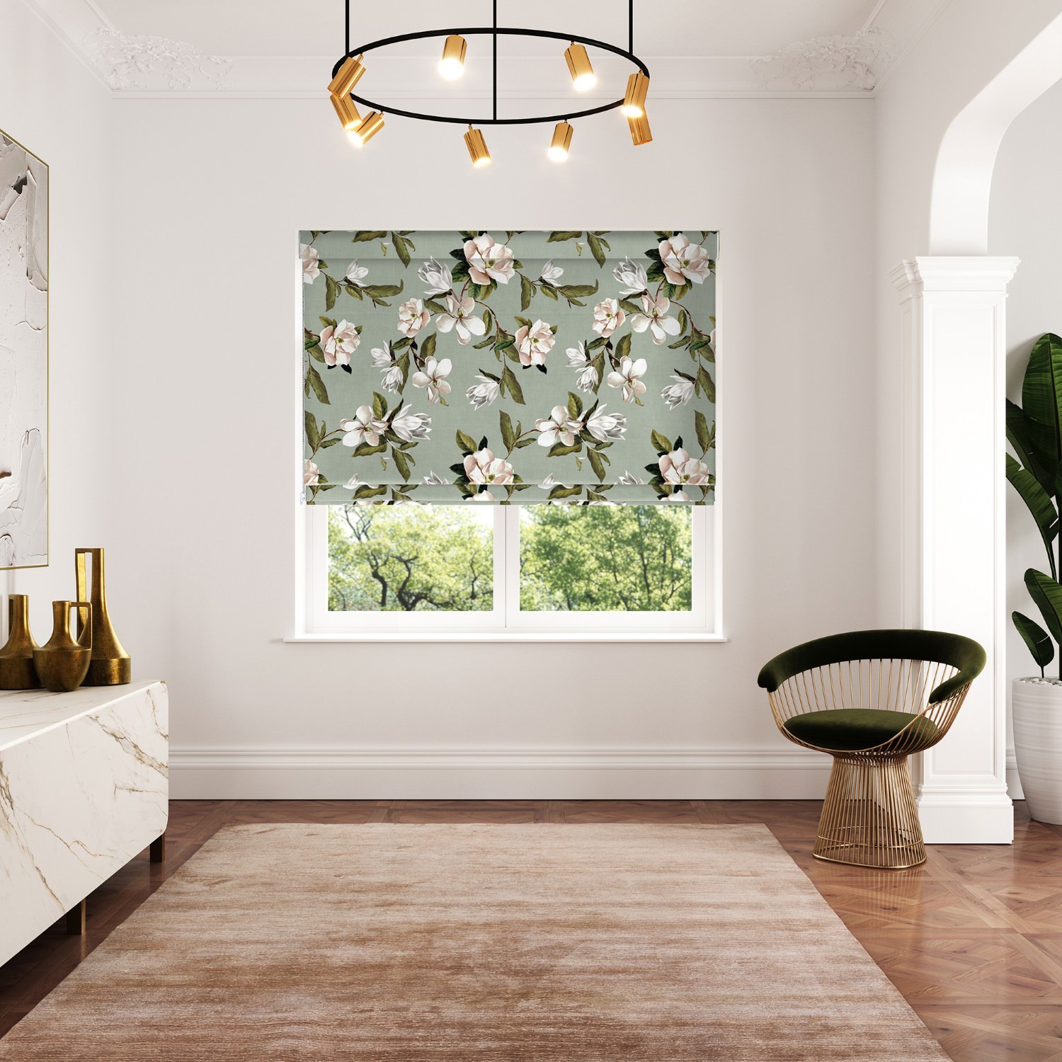 ted baker velvet opal floral sage roman blind