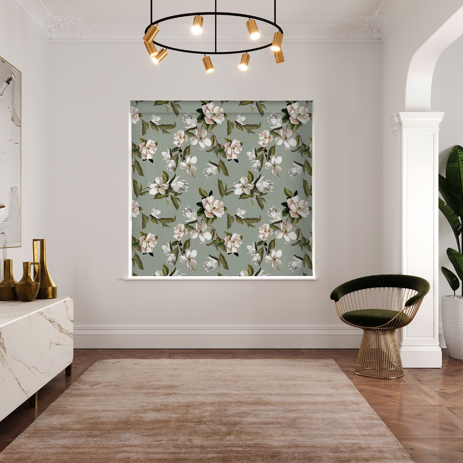ted baker velvet opal floral sage roman blind