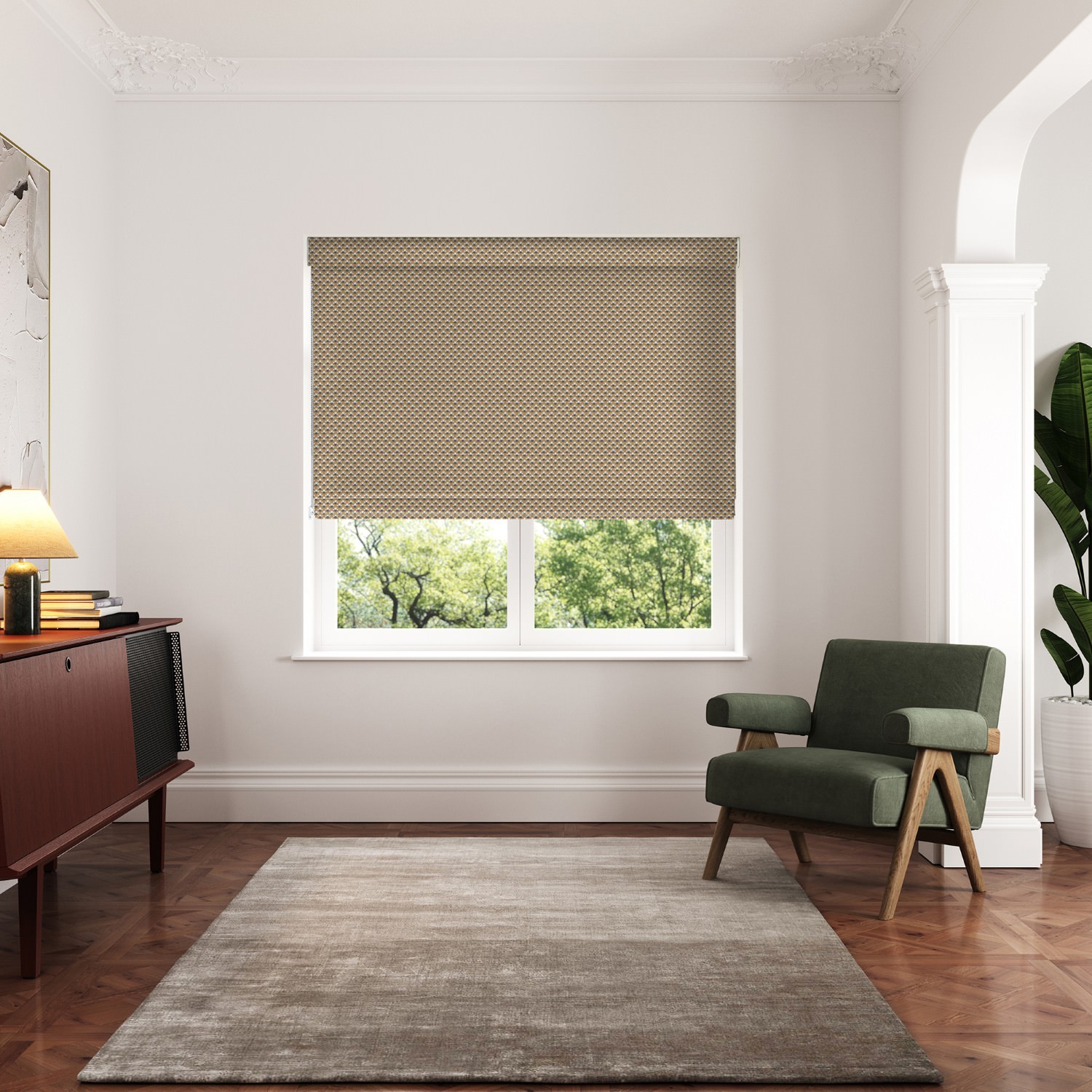 ted baker palm geo gold roman blind