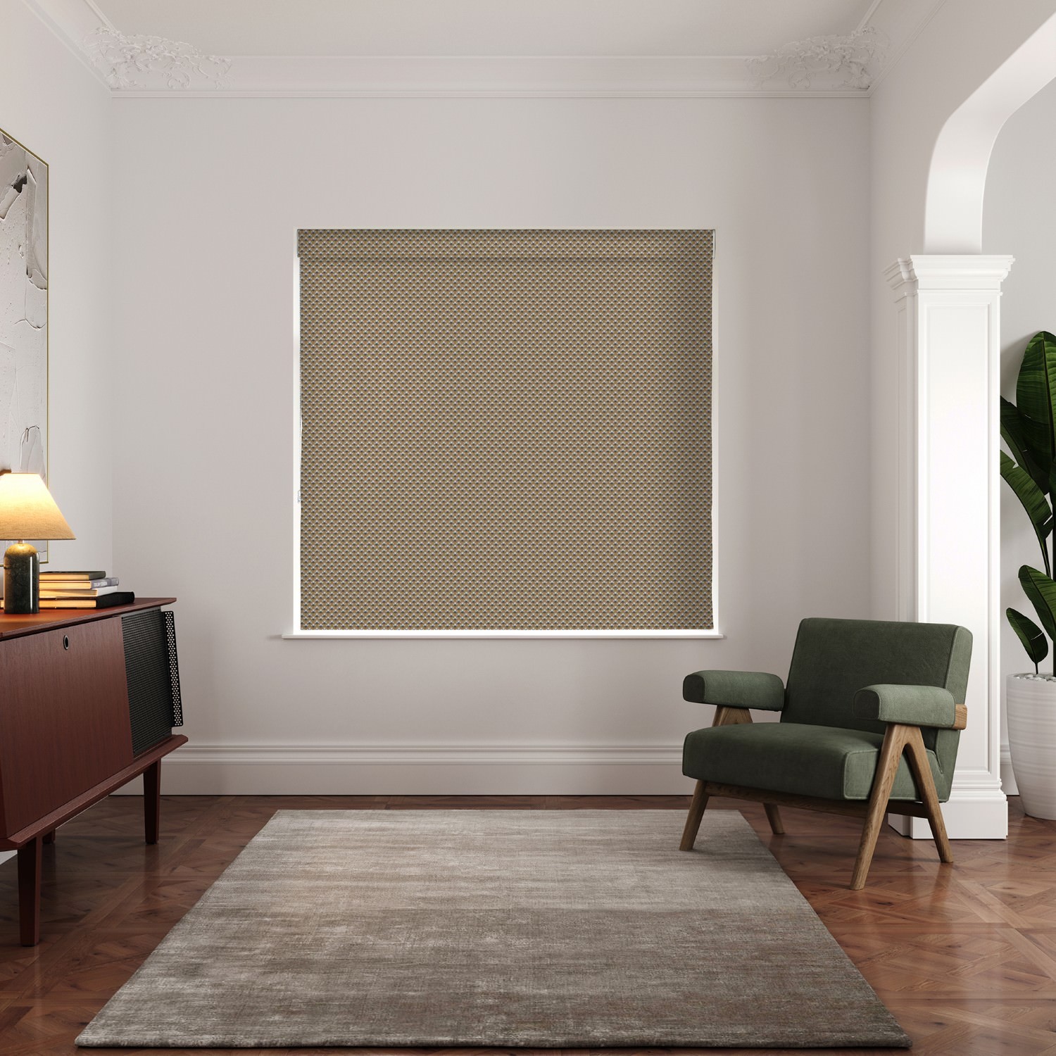 ted baker palm geo gold roman blind