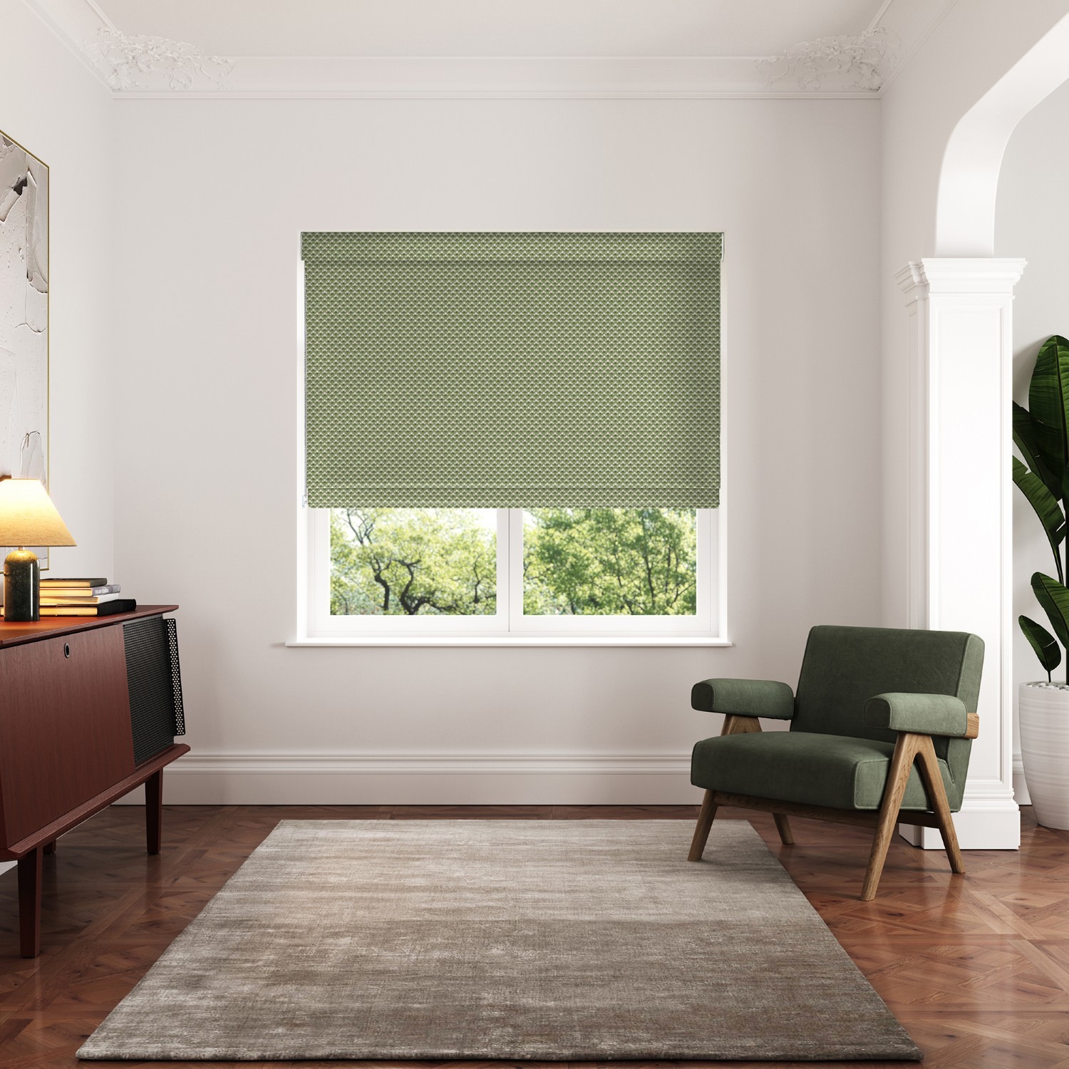 ted baker palm geo green roman blind