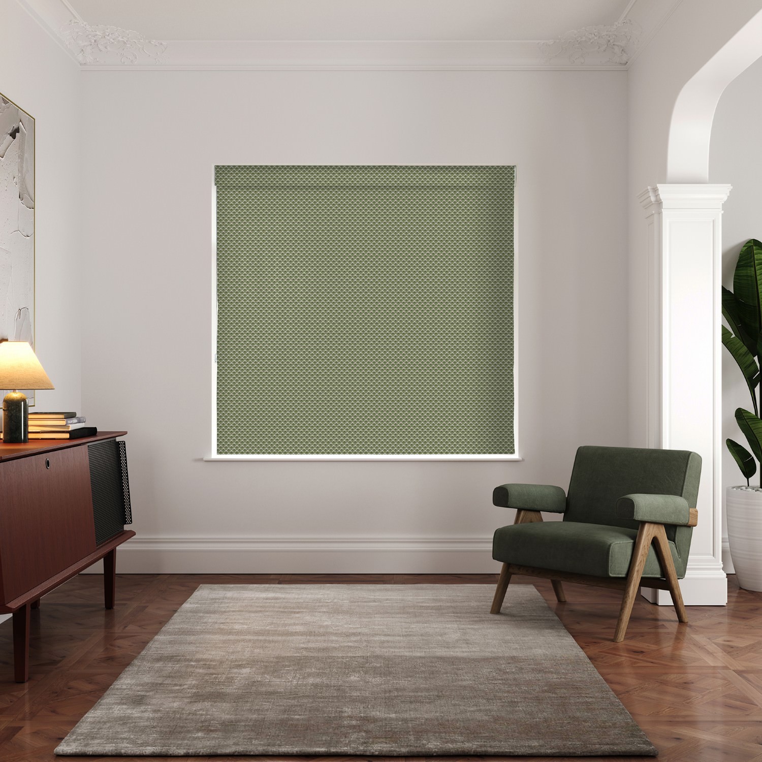 ted baker palm geo green roman blind