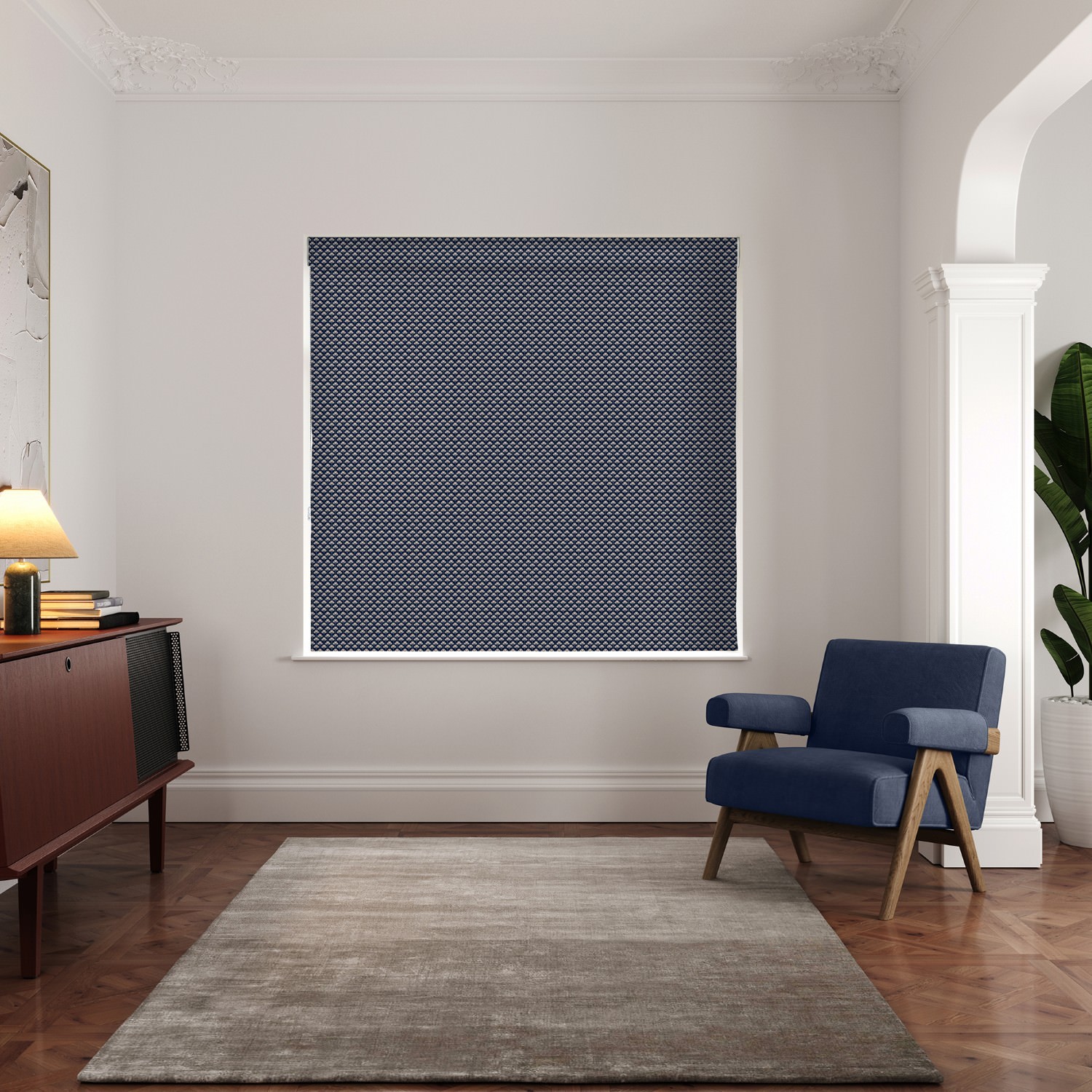 ted baker palm geo navy roman blind