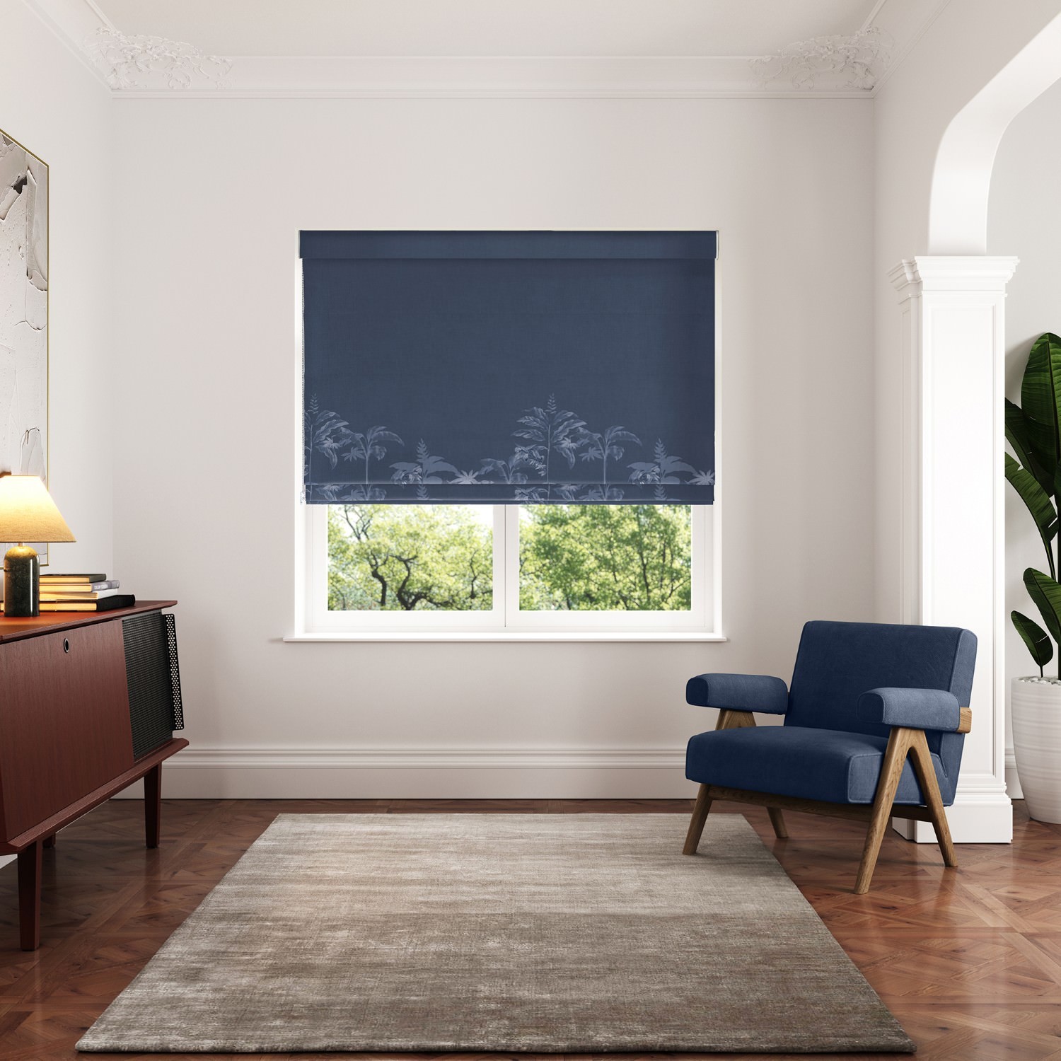 ted baker rhapsody navy roman blind
