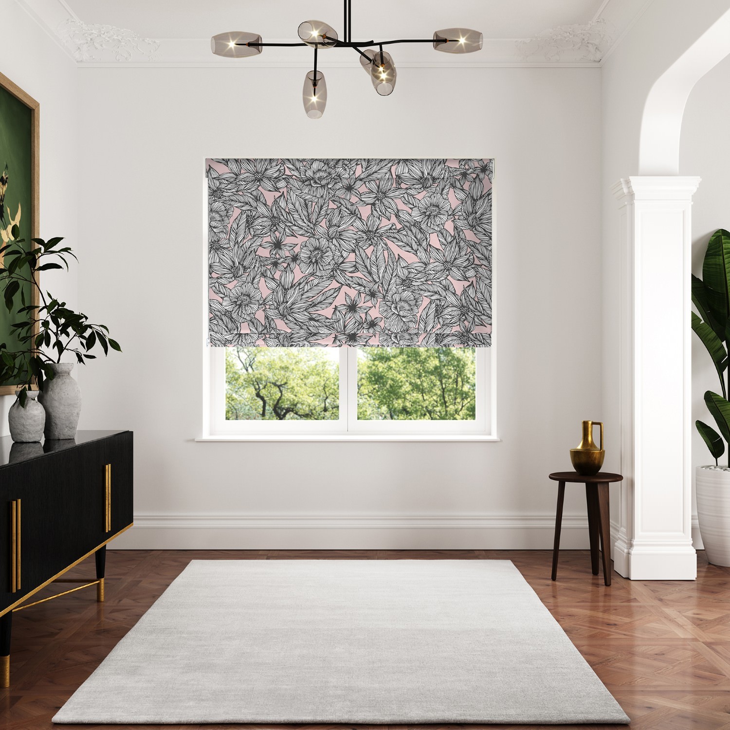ted baker velvet vietnm pink roman blind