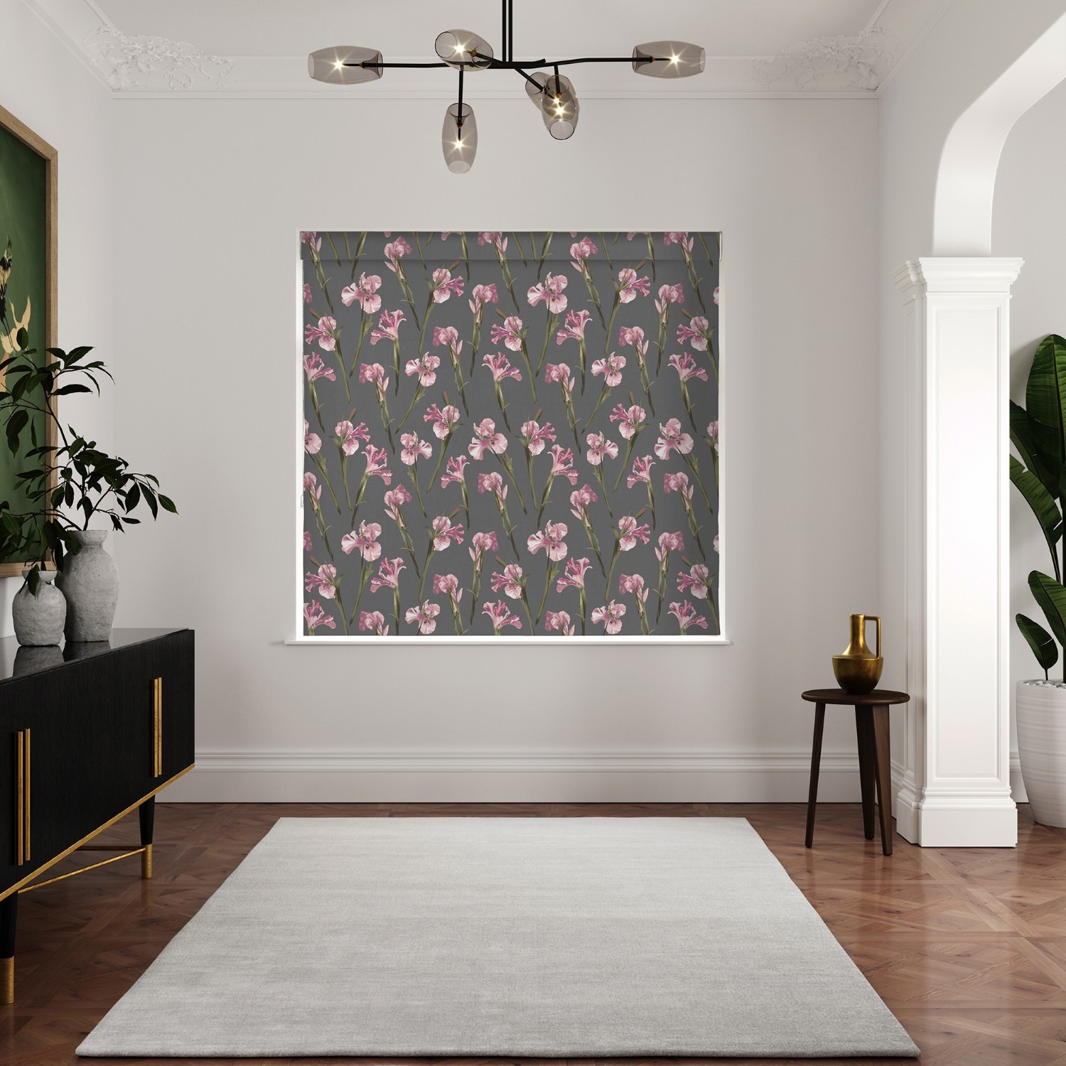 ted baker velvet wild iris pink charcoal roman blind