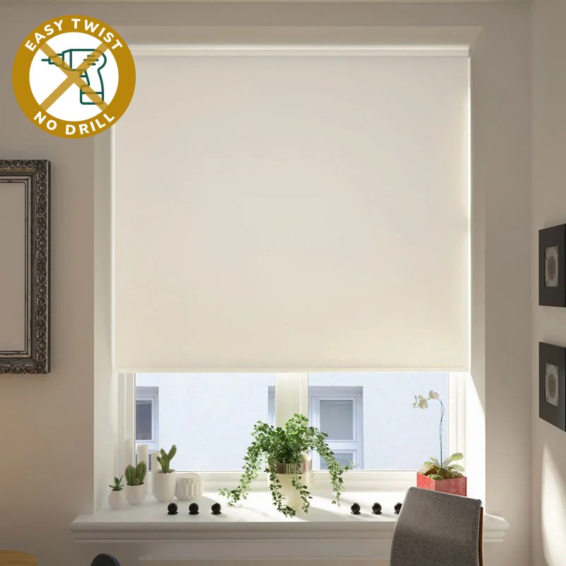 Bosa Blackout Cream EasyTwist No Drill Roller Blind