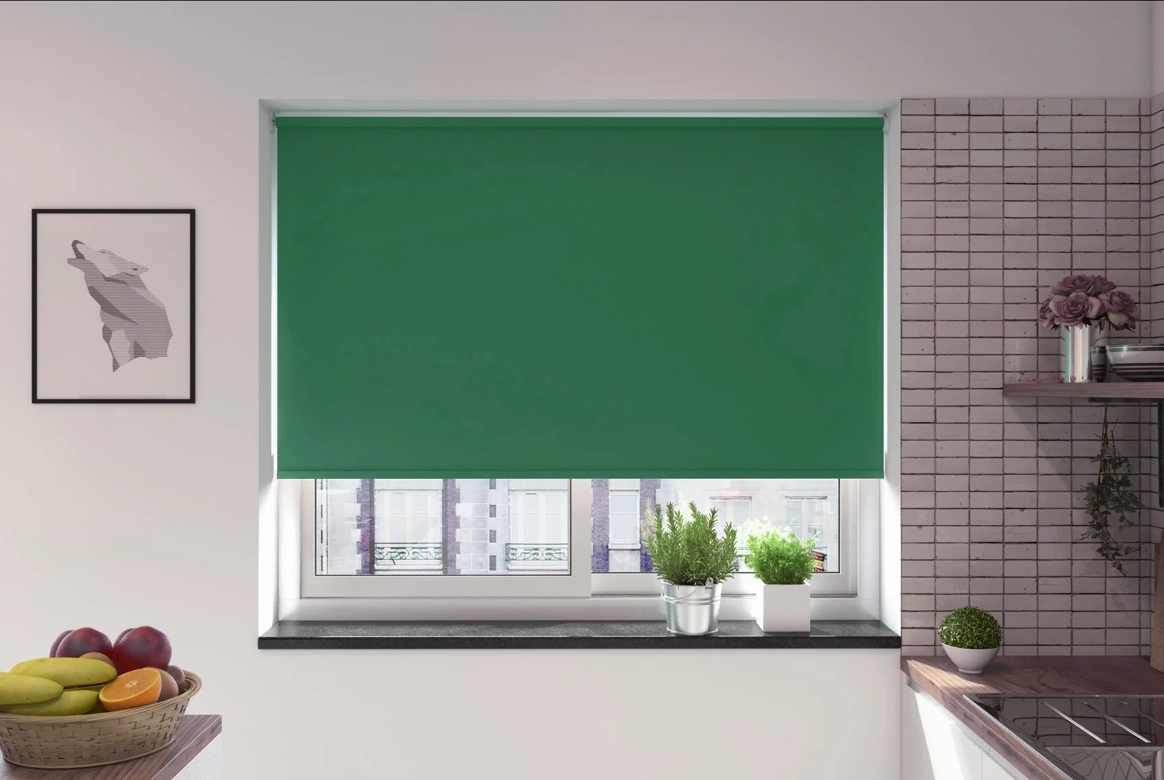 bosa blackout pine green easytwist no drill roller blind