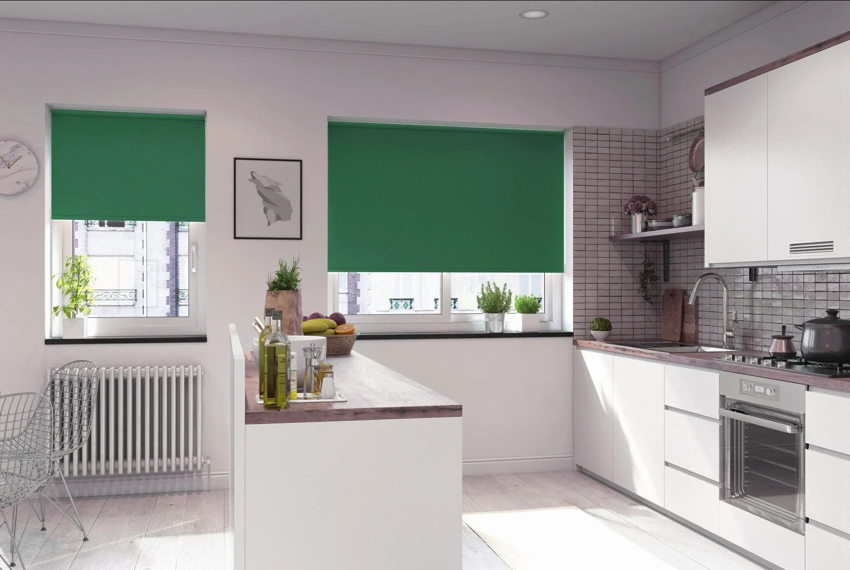bosa blackout pine green easytwist no drill roller blind
