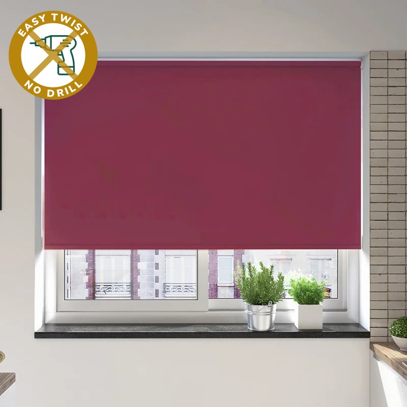 Bosa Blackout Plum EasyTwist No Drill Roller Blind