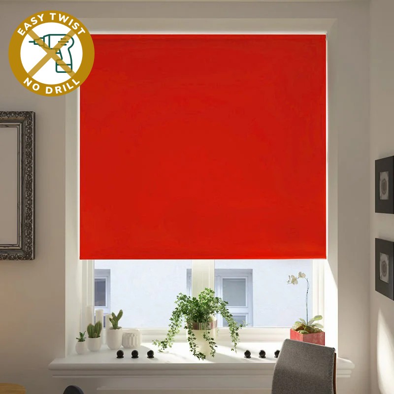 Bosa Blackout Scarlet EasyTwist No Drill Roller Blind