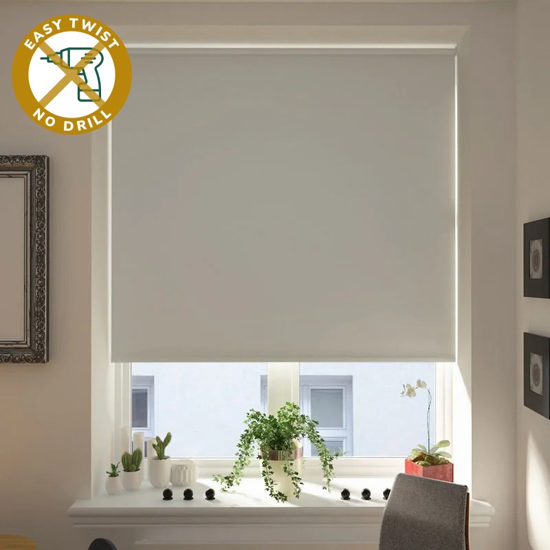 Bosa Blackout Stone Grey EasyTwist No Drill Roller Blind