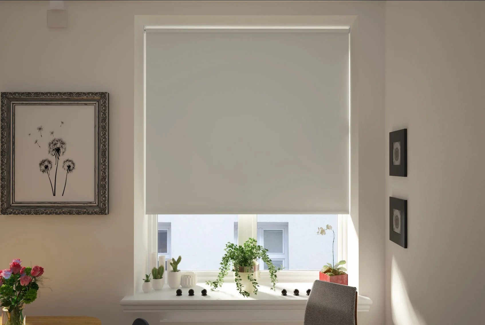 bosa blackout stone grey easytwist no drill roller blind