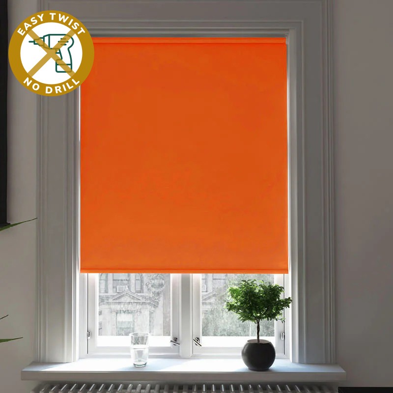 Bosa Blackout Tangerine EasyTwist No Drill Roller Blind