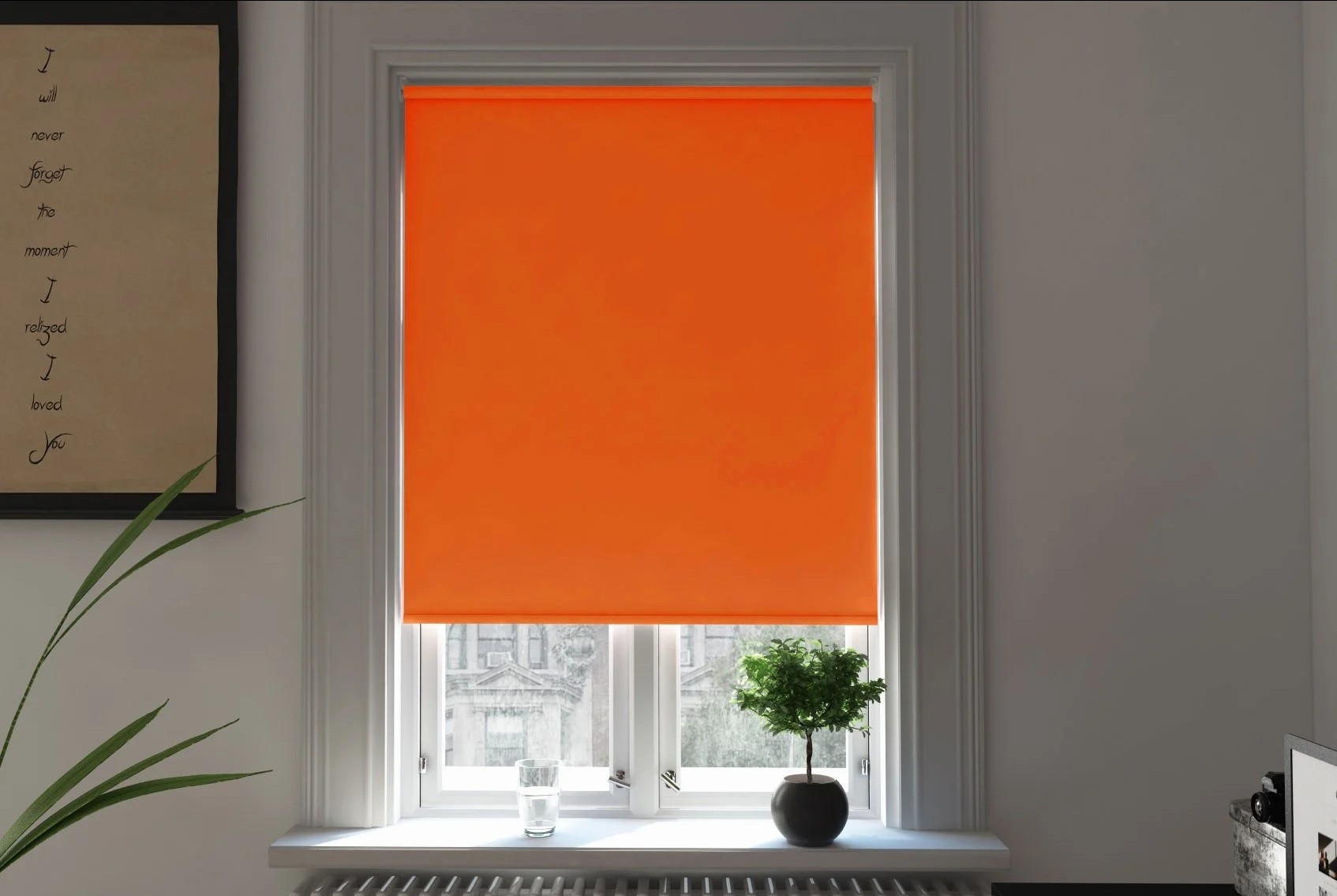 bosa blackout tangerine easytwist no drill roller blind