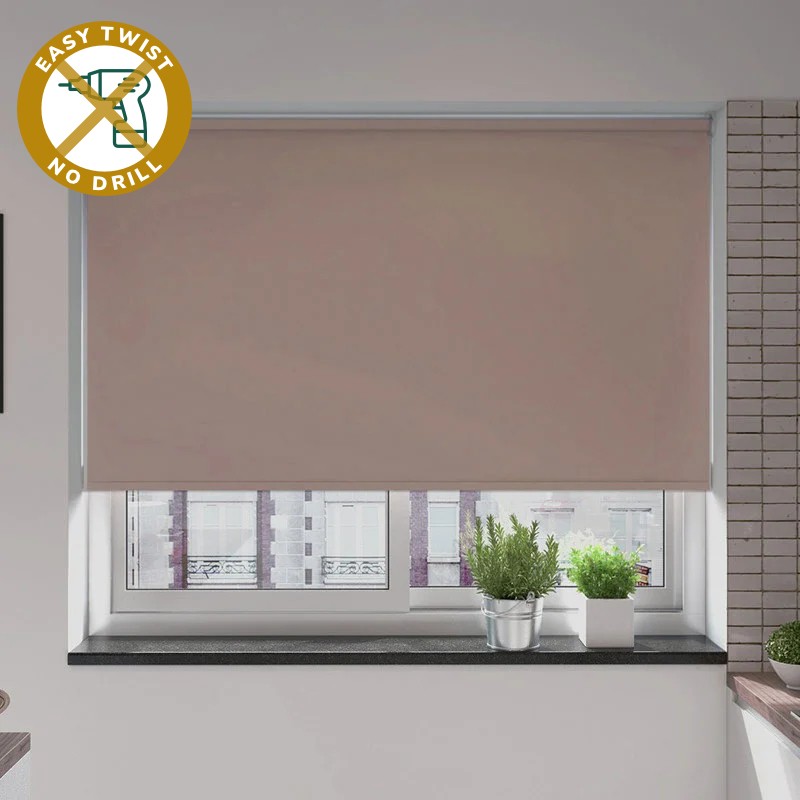 Bosa Blackout Taupe EasyTwist No Drill Roller Blind