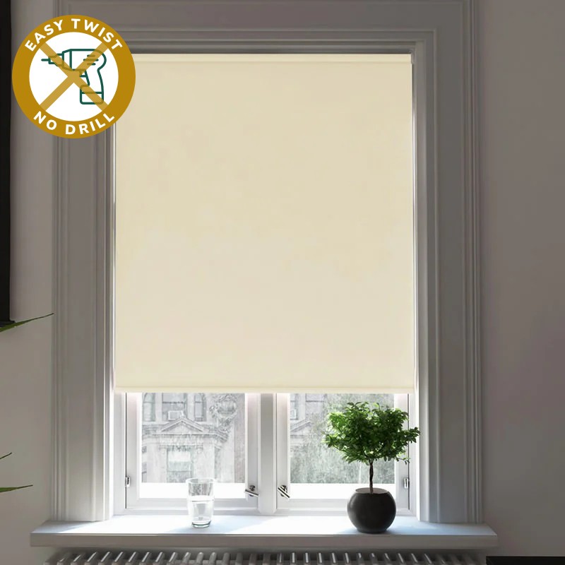 Bosa Blackout Vanilla EasyTwist No Drill Roller Blind