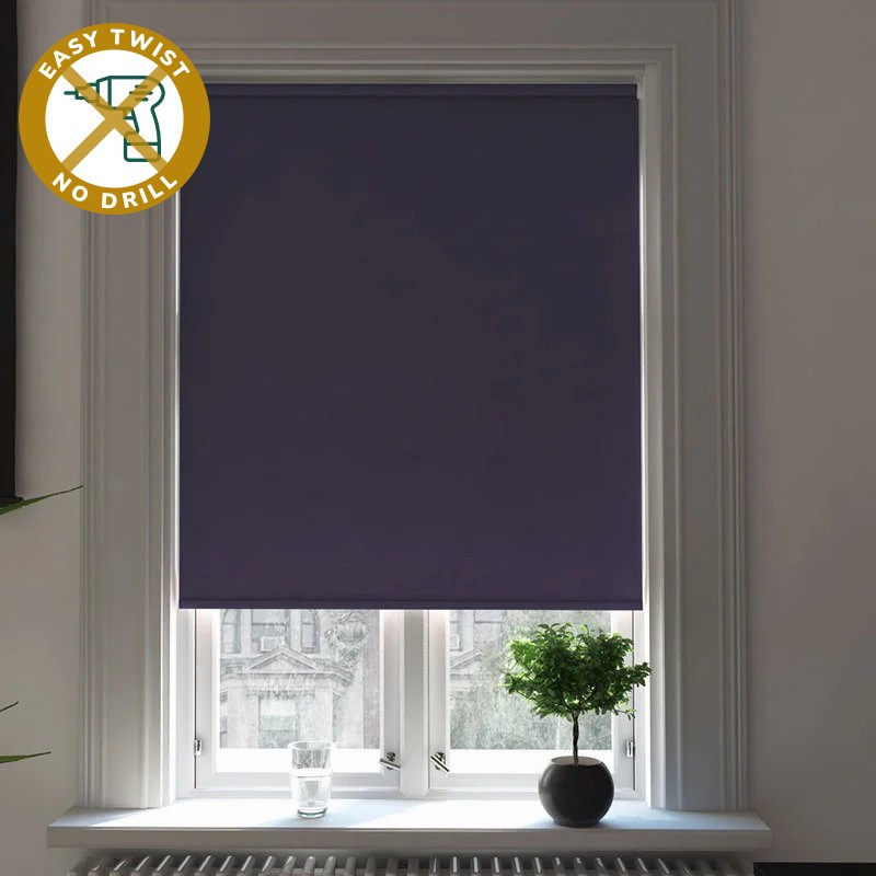 Bosa Reflect Blackout Oxford Blue EasyTwist No Drill Roller Blind