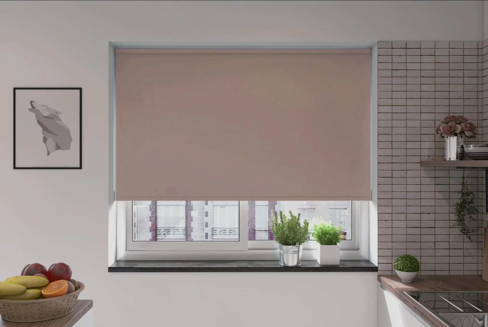 bosa reflect blackout taupe easytwist no drill roller blind