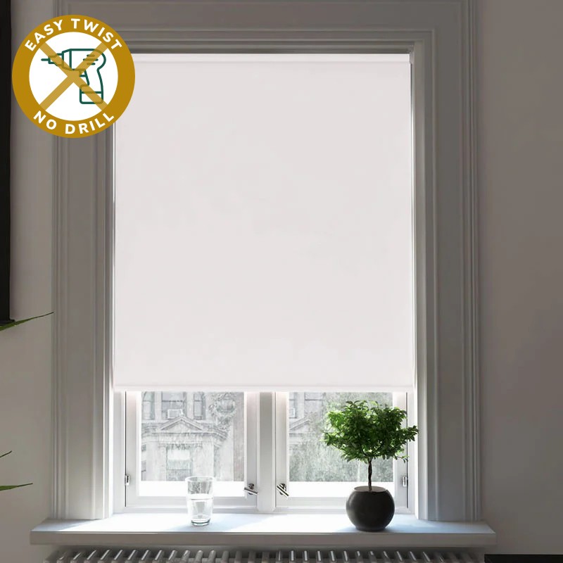 Bosa Reflect Blackout White EasyTwist No Drill Roller Blind