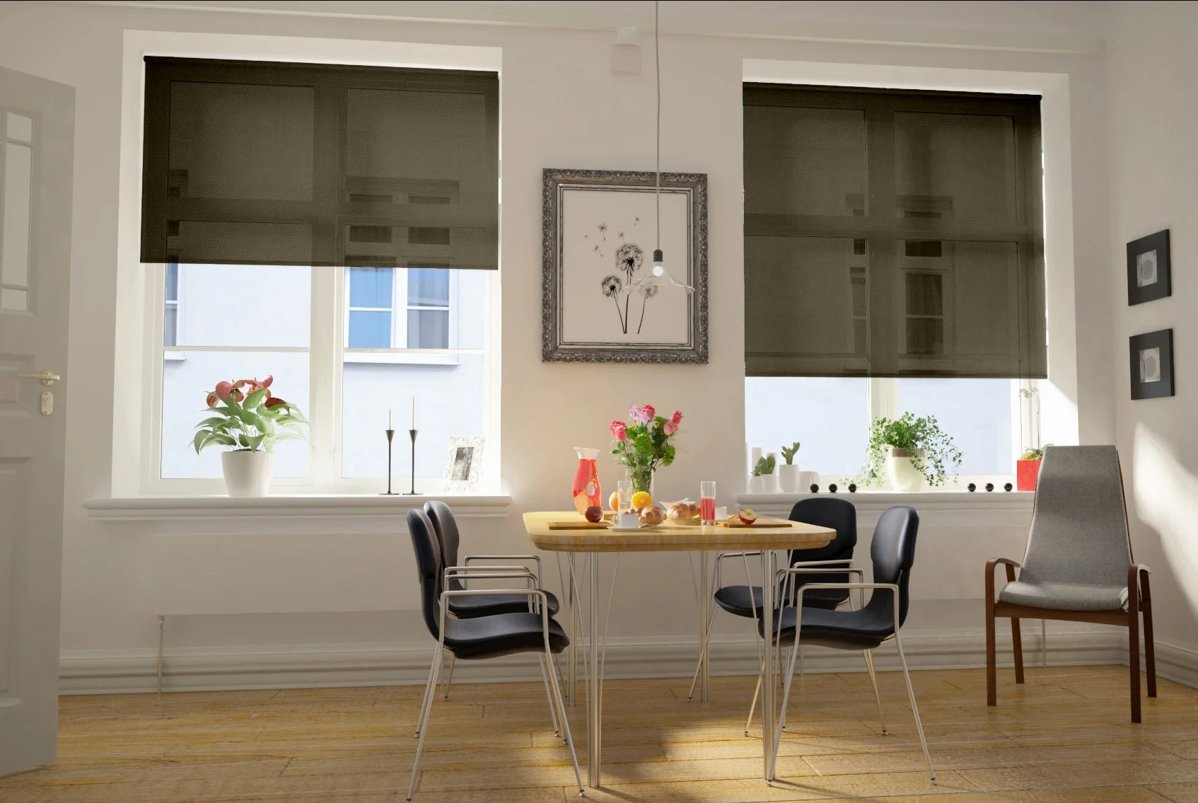 capri voile anthracite easytwist no drill roller blind