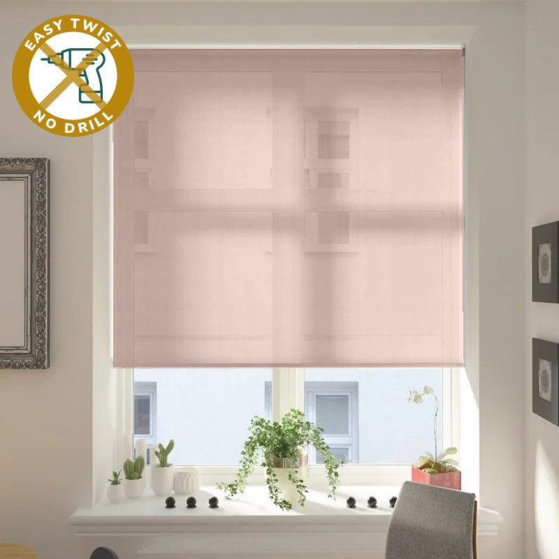 Capri Voile Taupe EasyTwist No Drill Roller Blind