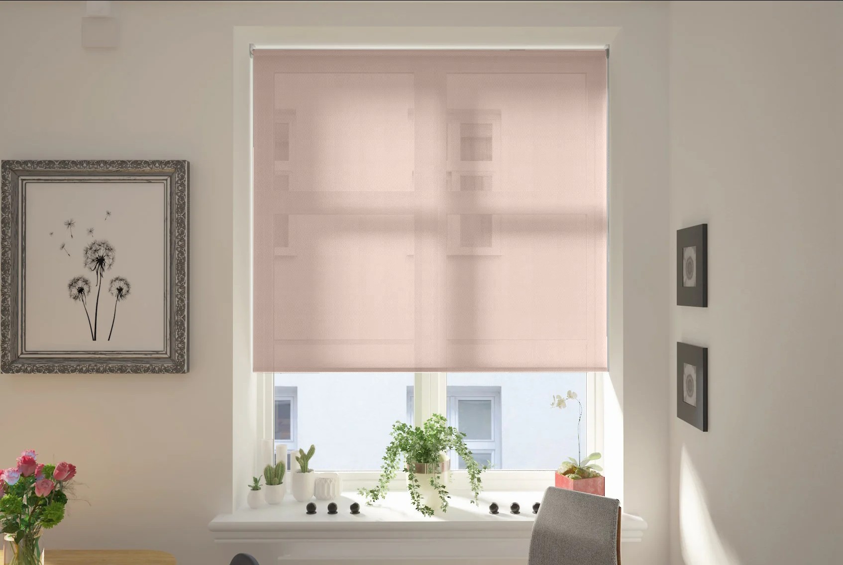 capri voile taupe easytwist no drill roller blind