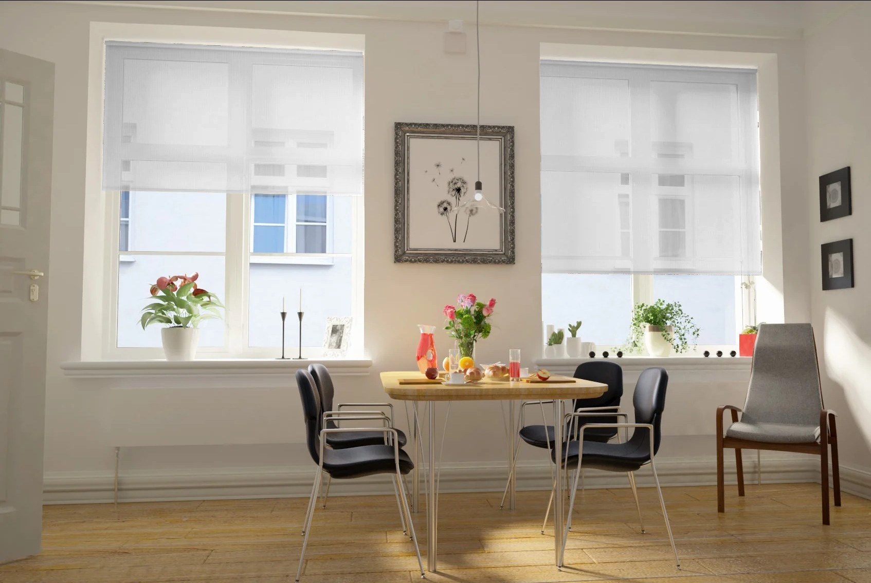 capri voile white easytwist no drill roller blind