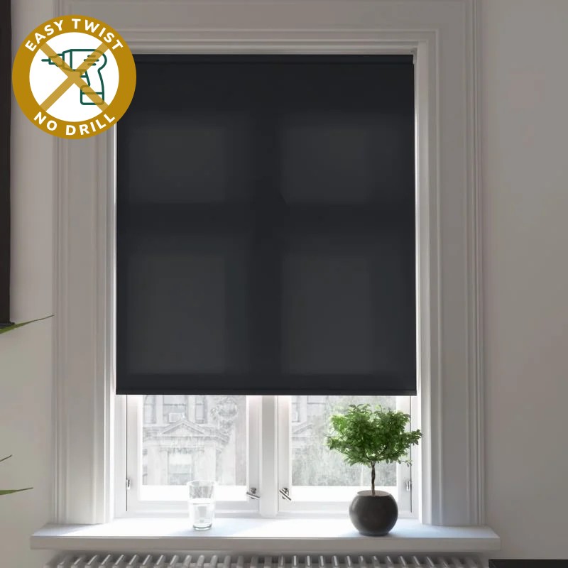 Catania Dimout Black EasyTwist No Drill Roller Blind