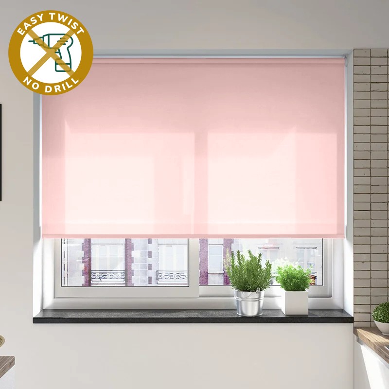 Catania Dimout Dusty Pink EasyTwist No Drill Roller Blind