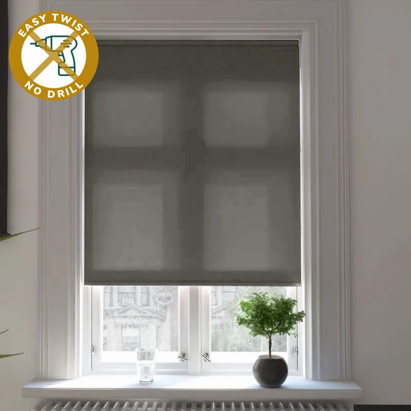 Catania Dimout Fossil Grey EasyTwist No Drill Roller Blind