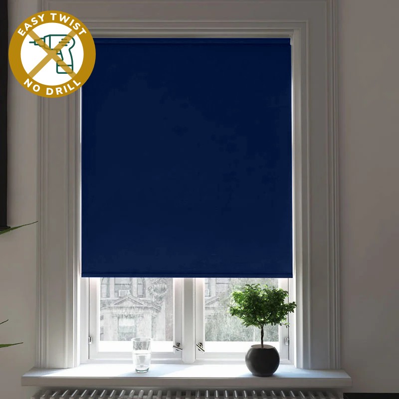 Catania Dimout Oxford Blue EasyTwist No Drill Roller Blind