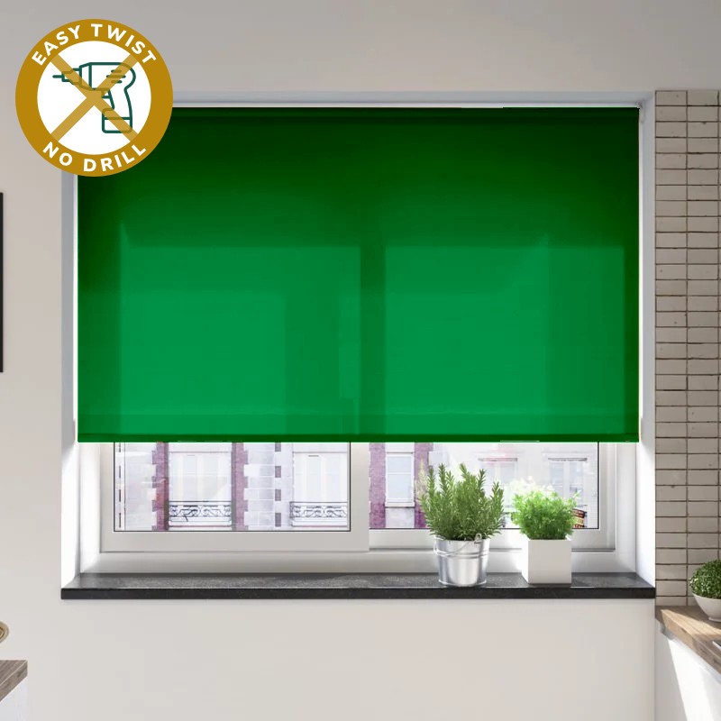 Catania Dimout Pine Green EasyTwist No Drill Roller Blind