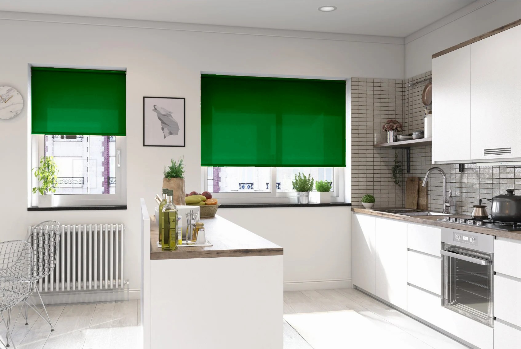 catania dimout pine green easytwist no drill roller blind