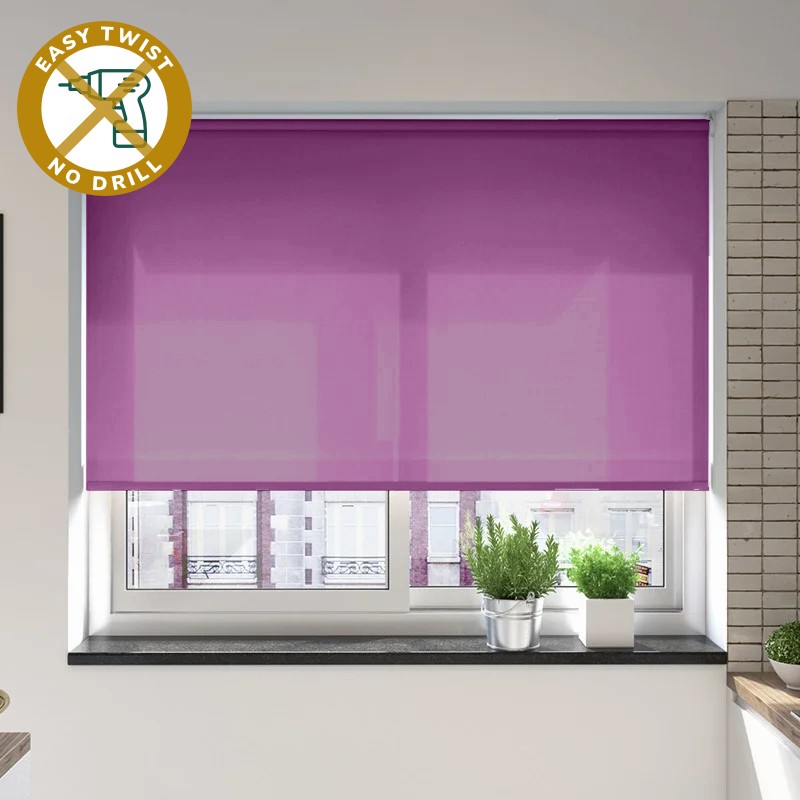 Catania Dimout Plum EasyTwist No Drill Roller Blind