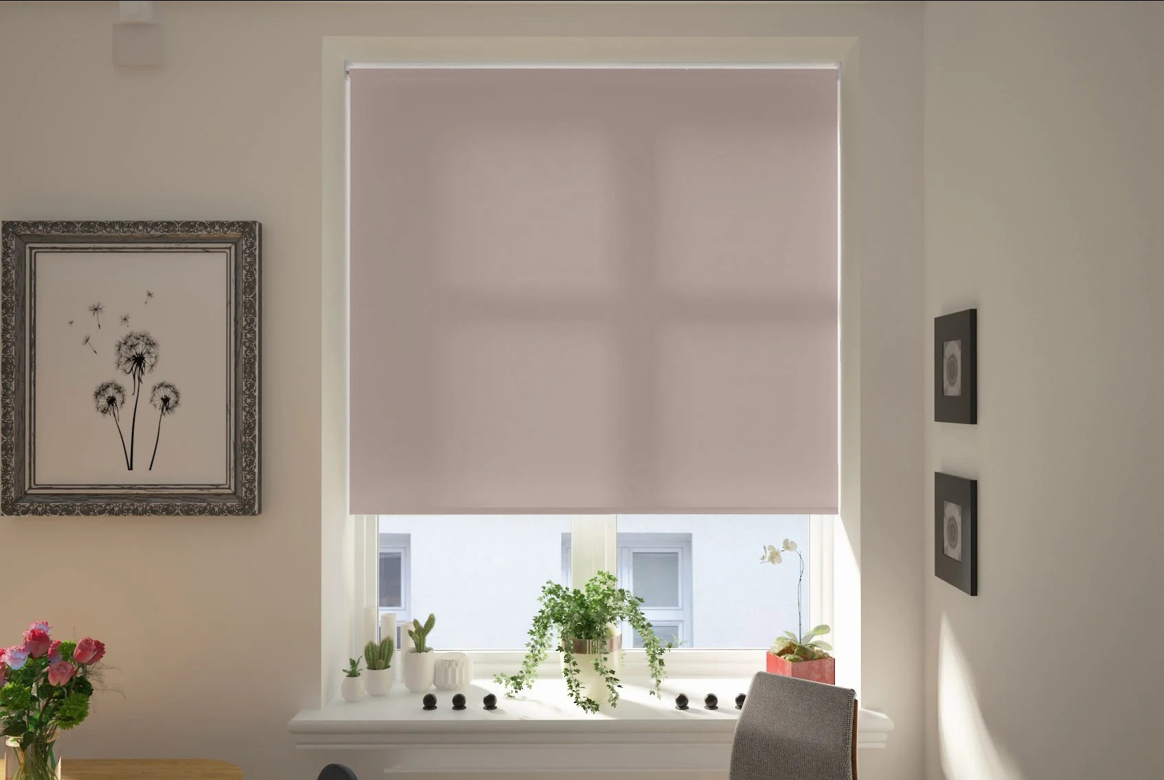 catania dimout stone grey easytwist no drill roller blind