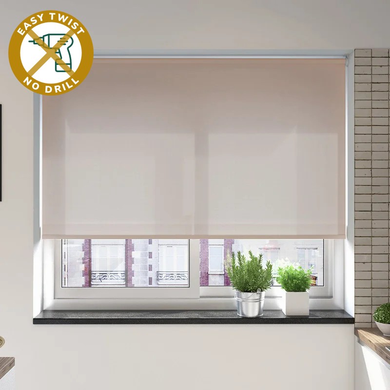 Catania Dimout Tan EasyTwist No Drill Roller Blind